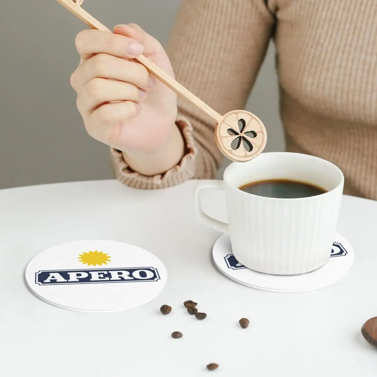 

Кожаные салфетки Aperitif Apero, водонепроницаемые изоляционные кофейные коврики для дома, кухни, обеденные подушечки, набор из 4 шт.