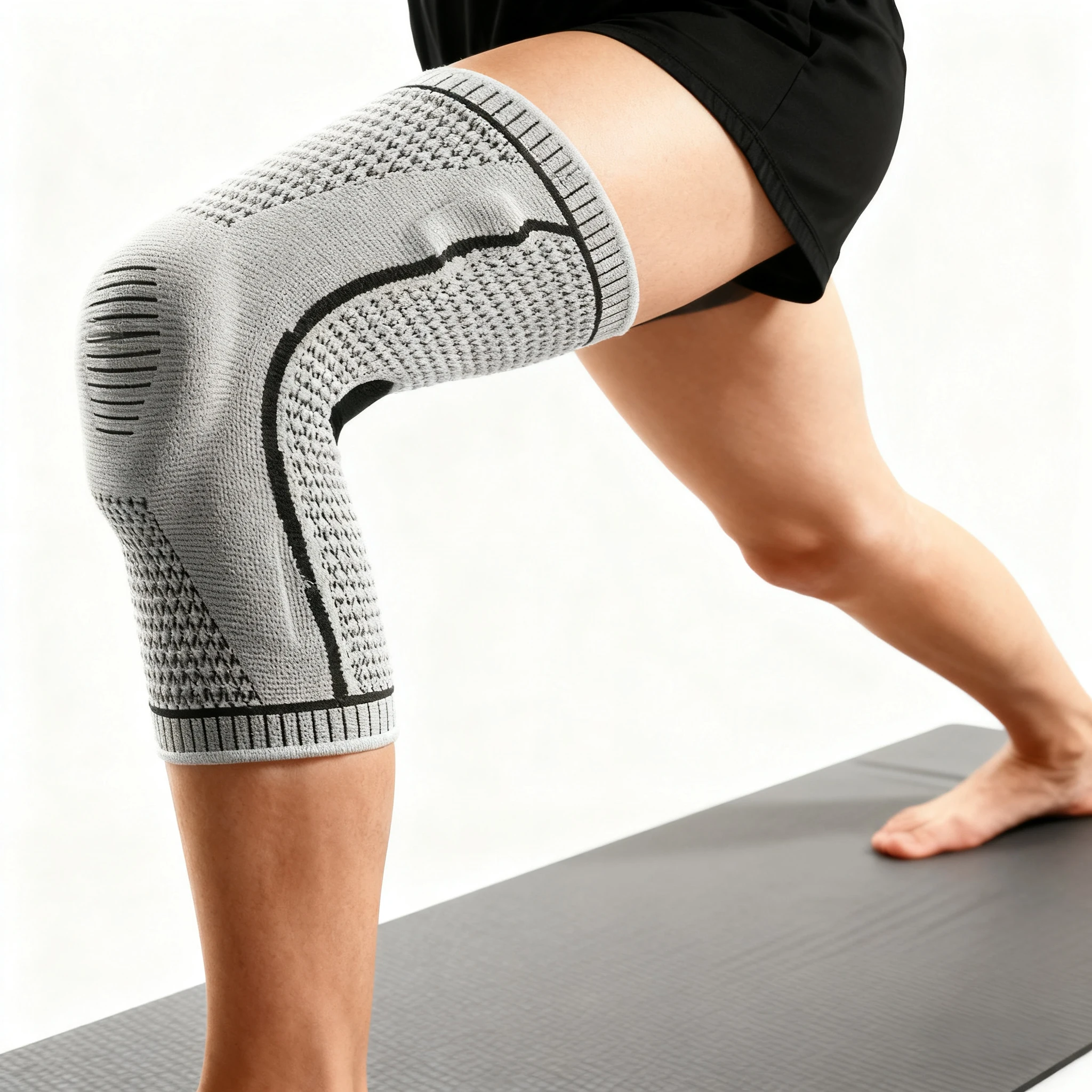 1/2 PC genouillères sangle rotule support médiale ménisque Silicone Compression Protection Sport genouillères basket-ball course Prot