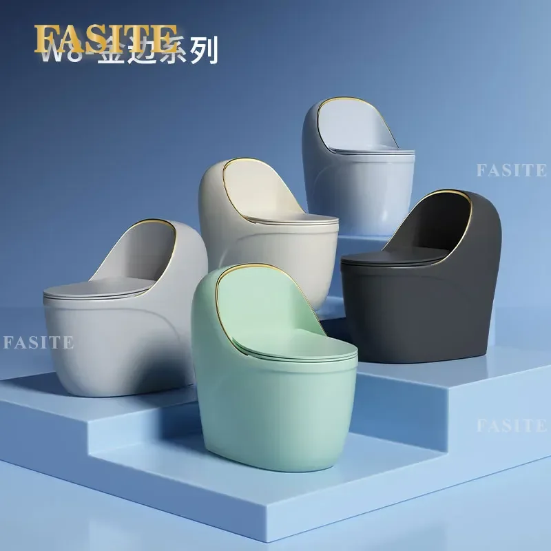 Ceramic toilet mint green gray silent siphon flush bathroom furniture modern design water saving and easy to clean