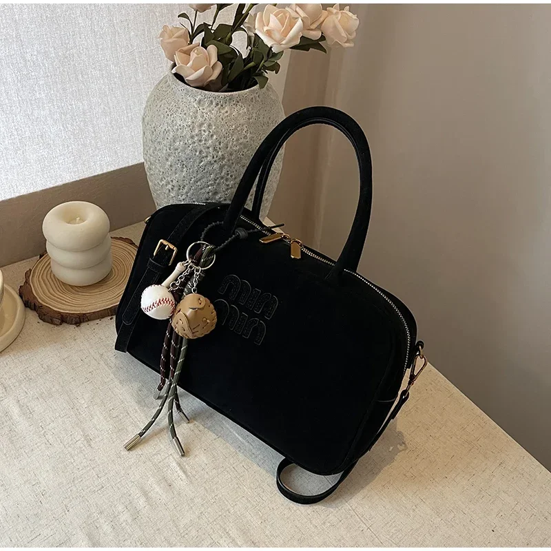 Matte Leather Tote Bag Women's Shoulder Bag Autumn Trend New Style Ladies Bowling Tote Bag Large Capacity Briefcase For Females