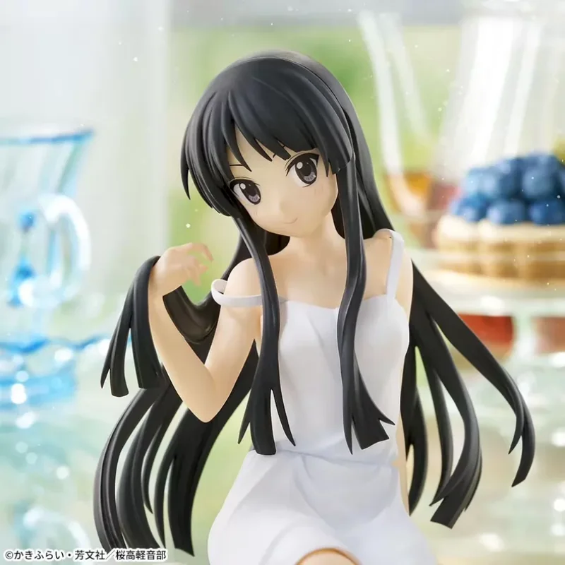 Original Sega K-On! Akiyama Mio,Tainaka Ritsu Sitting Posture Anime Figure Azusa Nakano Collectible Prize Desk Decor Collection