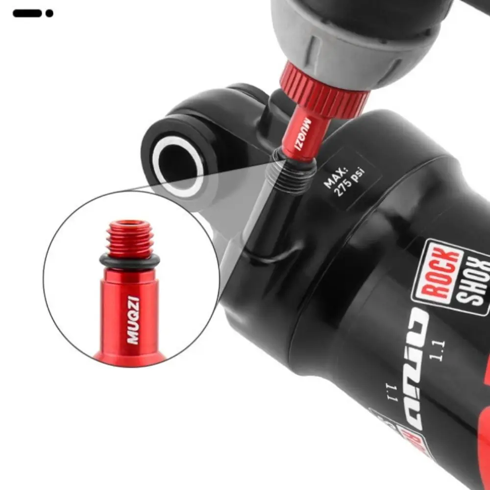 Aluminum Alloy Rear Shock Valve Adapter with 7 Sealing Ring Anti-corrosion Pump Valve Adapter Ultra Light Anti-rust