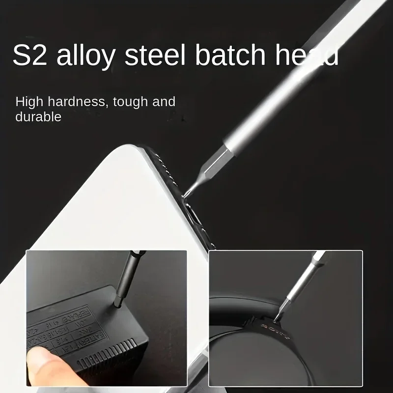 Set de Destornilladores de Precisión 25 en 1, Cabezales Magnéticos Hexagonales y Planos para iPhone, PC, Reloj, Cámara y Gafas 6