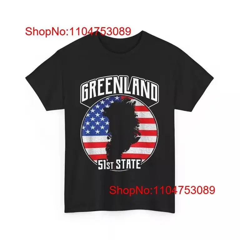 Camiseta del 51o Estado de Groenlandia, bandera de Estados Unidos, camiseta gráfica ligeramente suave lavada vintage para uso diario, Unisex