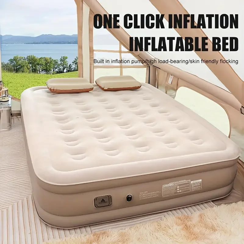 40CM Luxury Camping Bed Mat Built-in Pump Thicken Mat Interior Air Mattress Glamping Mats PVC Inflatable Tent Sleeping Mattress