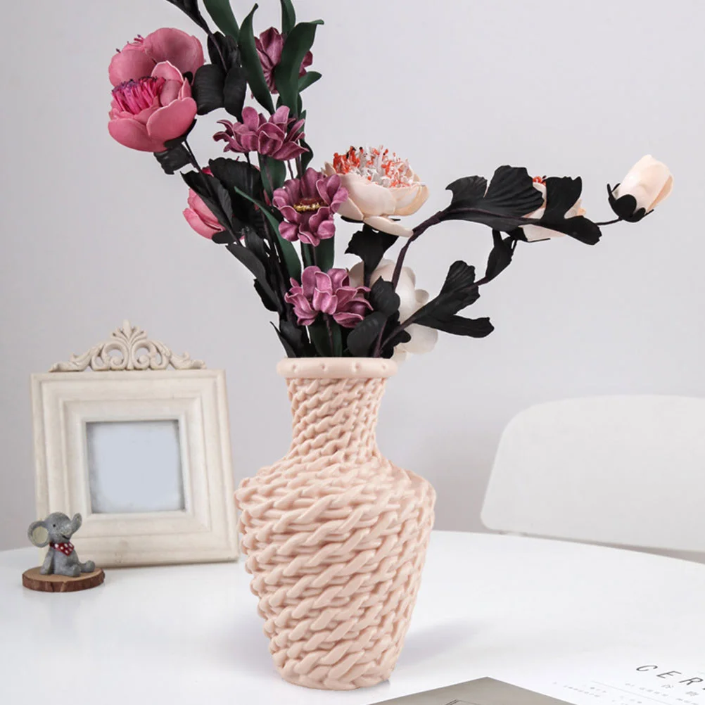 

3Pcs Plastic Vase Modern Minimalist Style Lightweight Home Office Decoration Dry Flower Vase Photo Prop House Ornament