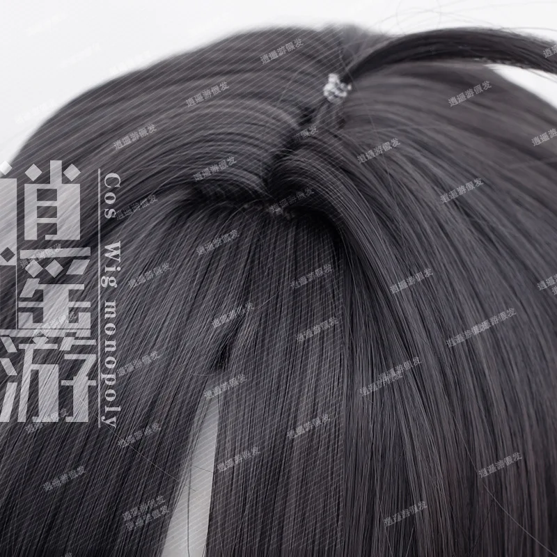 البكاء الفتيات الفرقة Ang He Sang شعر مستعار تأثيري محاكاة فروة الرأس أعلى رمادي أسود طويل مستقيم هدية الهالوين