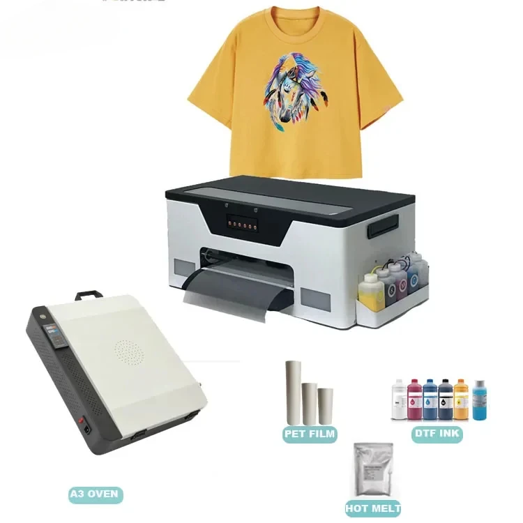 Hot Sales A3 Dtf 38cm Width With Double Print Head Print Dtf-printer System,Print And Powdering Drying Whole Set