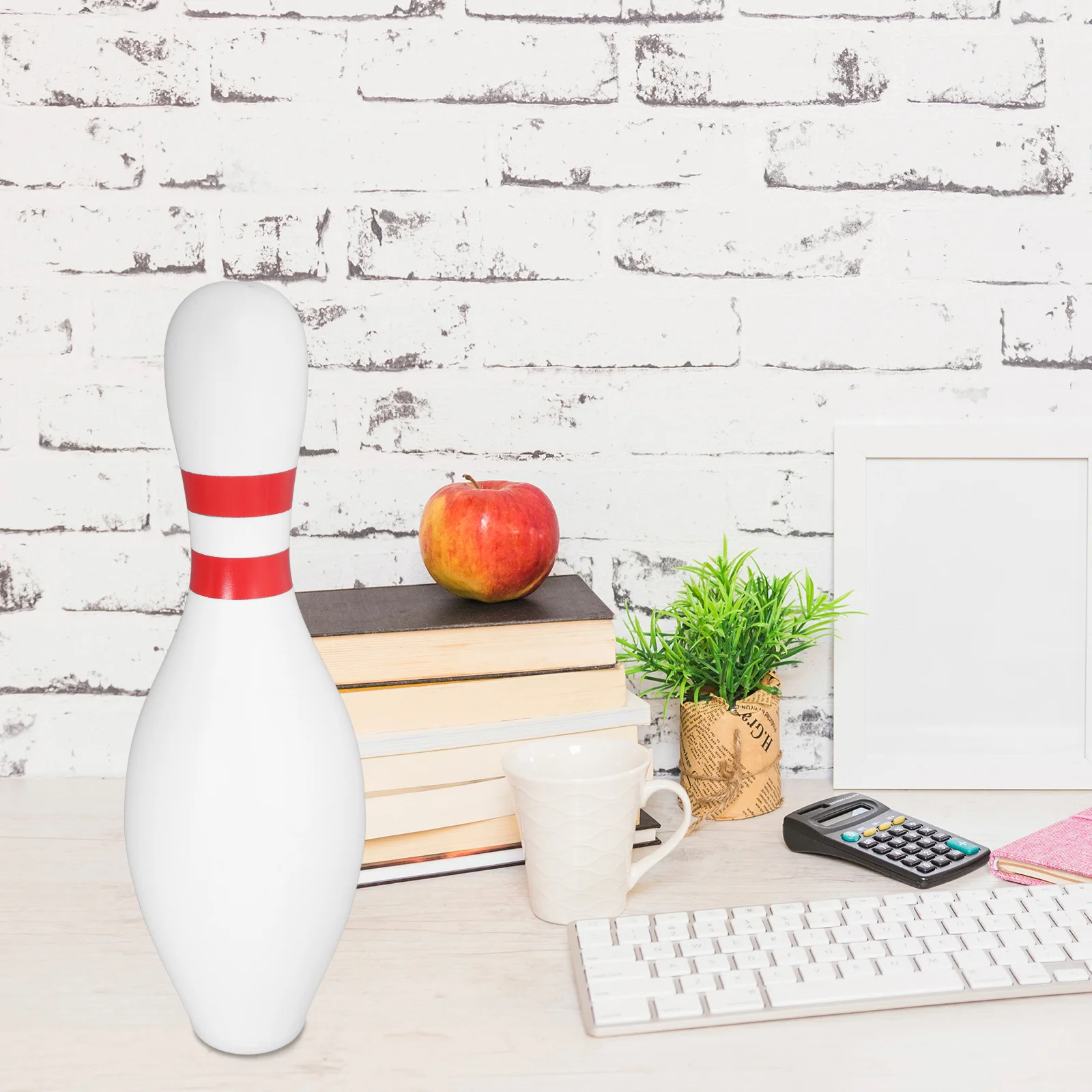 

Bowling Shaped Piggy Bank White Plastic Save Box For Coins Money Storage Desktop Adornment Home Decor Gift