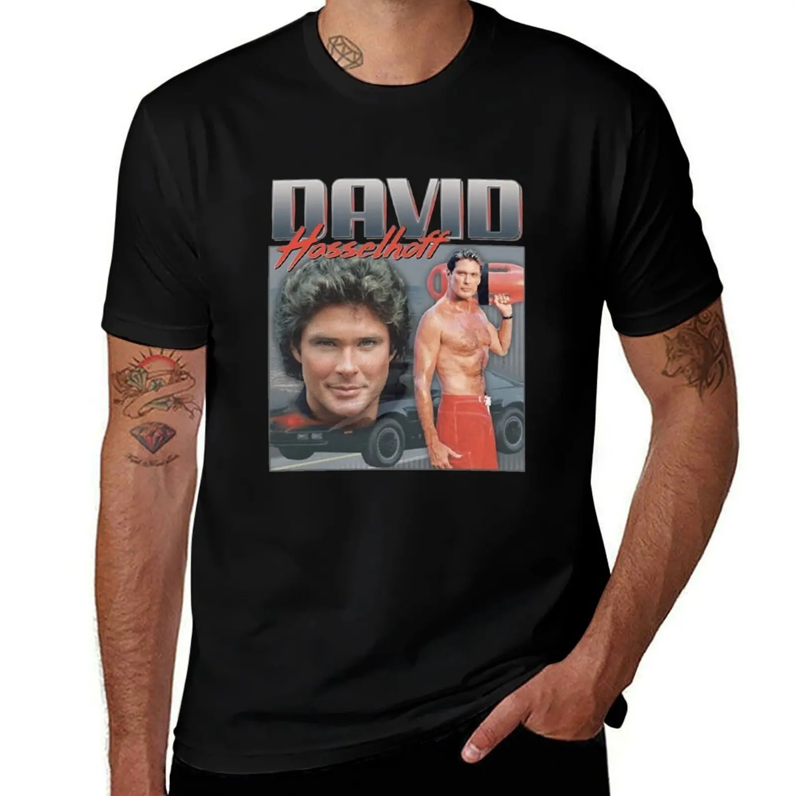 David Hasselhoff T-Shirt Big and Tall Gym T-Shirt