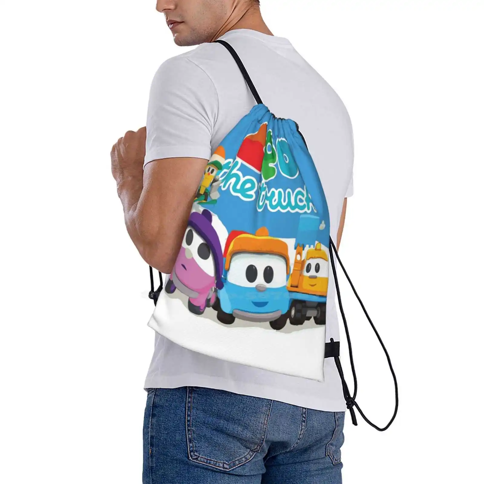 Leothe Truck, Lift, Scoop, And Leah Winter Fun Holiday Hot Sale Schoolbag Backpack Fashion Bags Leo The Truck The Inquisitive