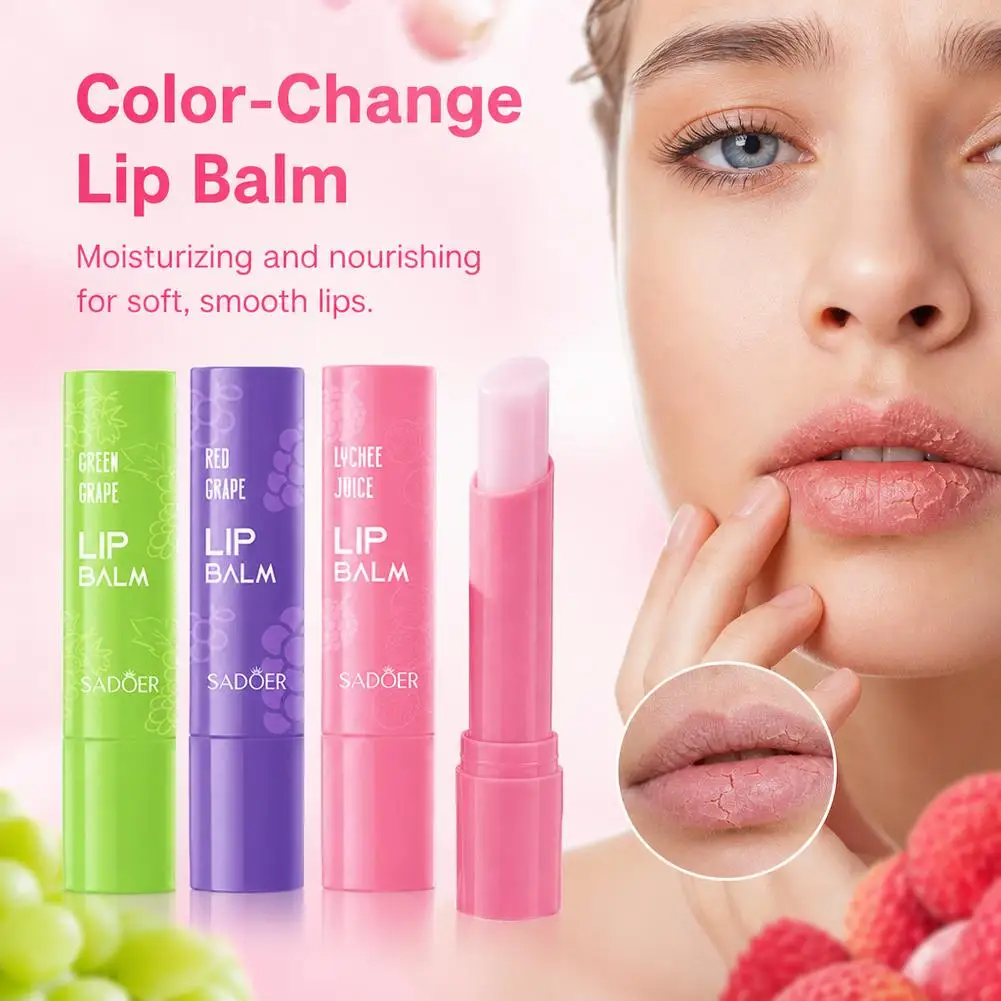 SADOER Fruity Hydrating Lip Balm Nourishing, Refreshing, Hydrating and Moisturizing Preventing Cracking and Repairing Lips Gentl