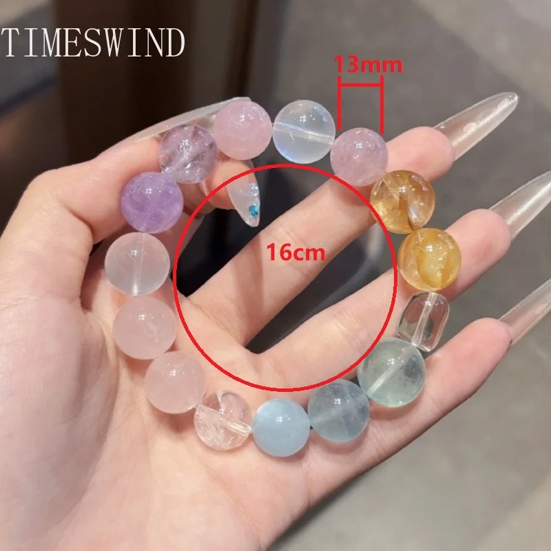TIMESWIND Original Crystal Blue Yellow White Pink Round Beaded Women Bracelet Fashion Jewelry with Certificate