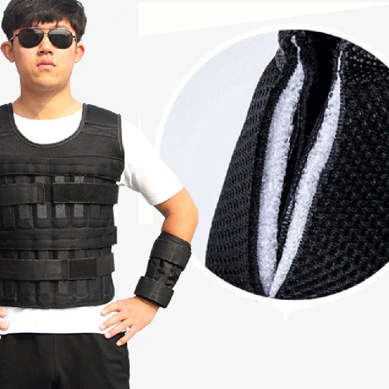 20kg Weighted Vest Adjustable Loading Weight Jacket Exercise Weightloading Vest Boxing Training Waistcoat