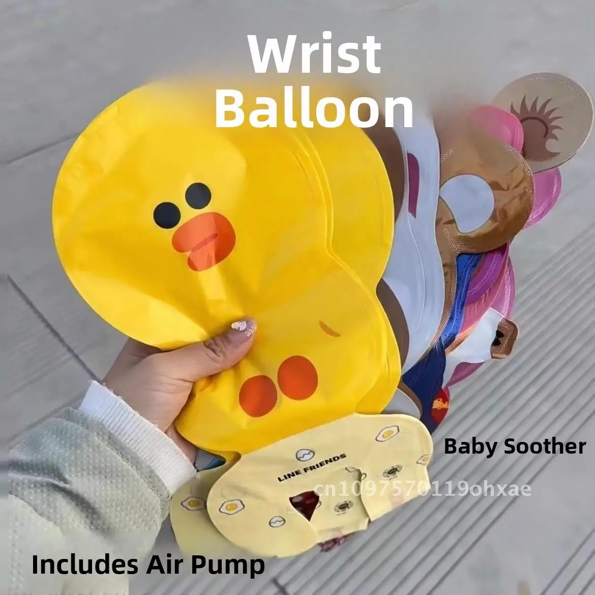 

Cartoon wrist balloon cute bunny aluminum film wristband children's birthday inflatable