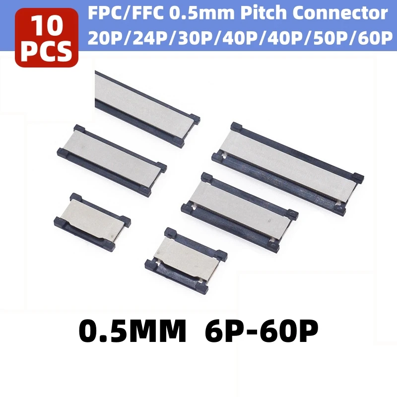 10 قطعة FPC/FFC 0.5 مللي متر الملعب موصل لوح مهايئ موسع المقبس 20/24/30/40 موقف الاحتفاظ المزدوج H2.2mm الارتفاع #1