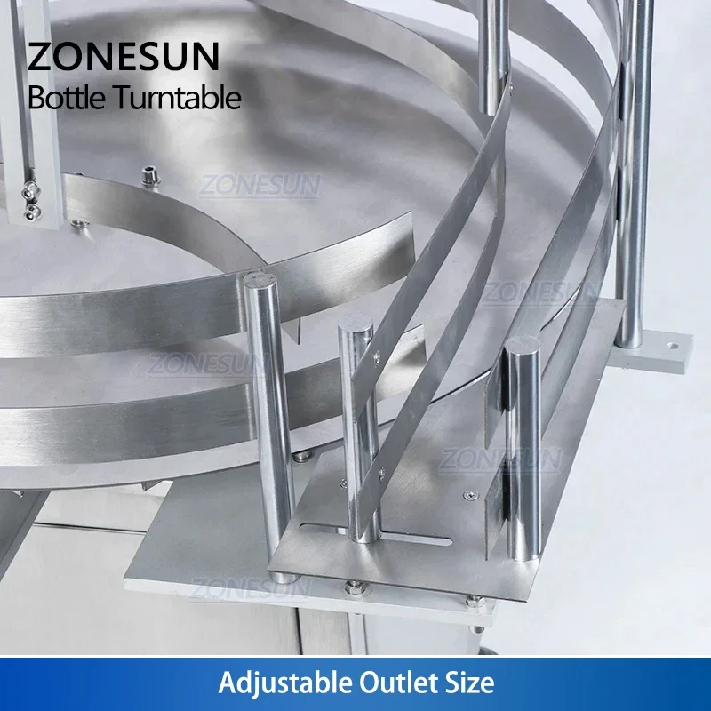 ZONESUN ZS-LP600Z 탁상 자동 원형 회전 플라스틱 유리병 언스크램블러, 턴테이블 항아리 정렬 기계