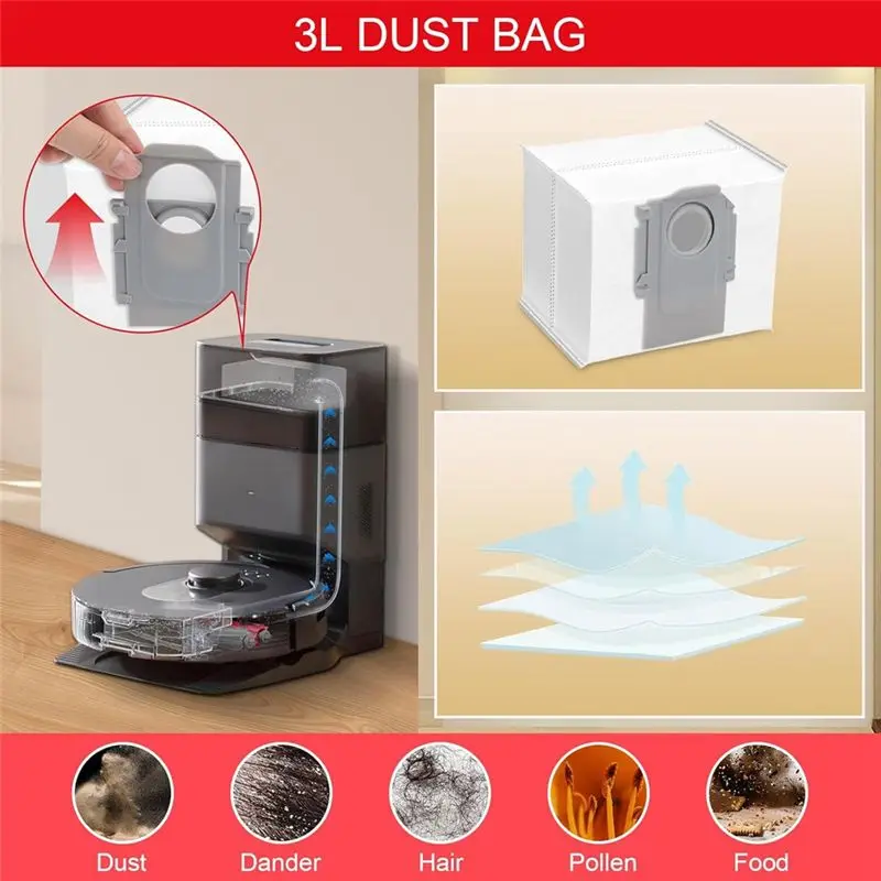 LITE Accessories Kit for Roborock Q5 Max+ Q5 DuoRoller+ Q5 Pro+ Q8 Max+ - Roller Brush, Side Brush, HEPA Filter, Dust Bag