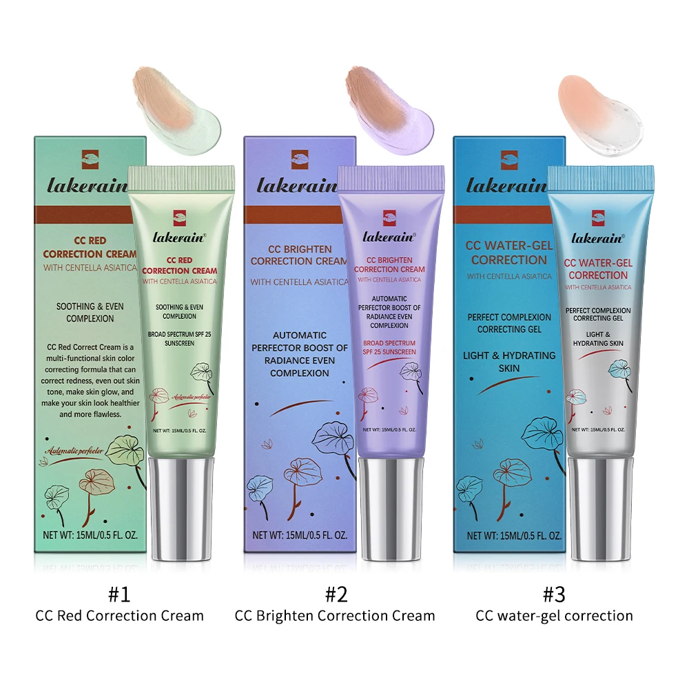 3 stks CC Crème Kleur Veranderende Vloeibare Foundation Centella Koreaanse Hoge Dekking Foundation Foundation Crème voor Gezichtsbasis Make-up