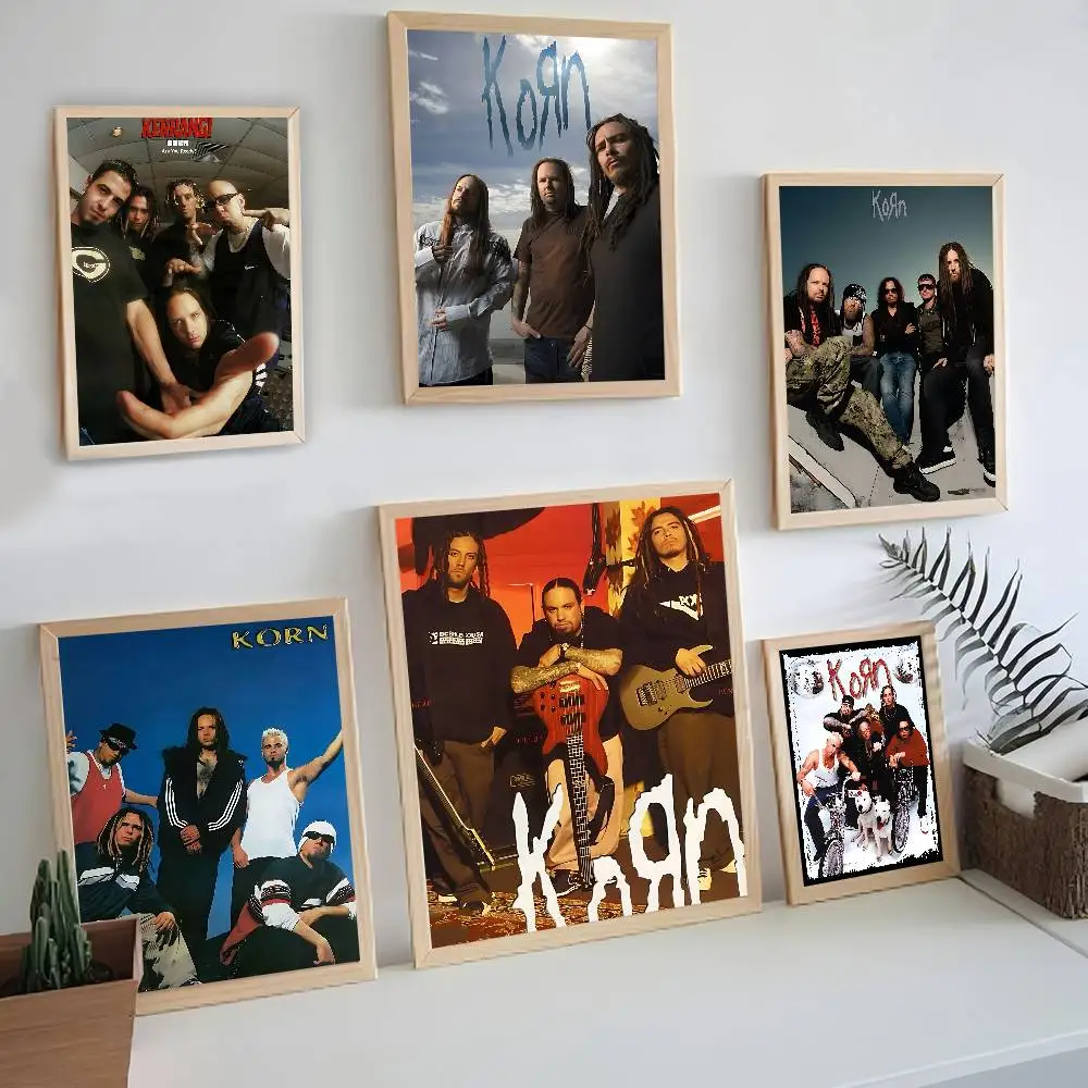 Merch Band K-Korn Classic Vintage Posters Decoracion Painting Wall Art White Kraft Paper Kawaii Room Decor