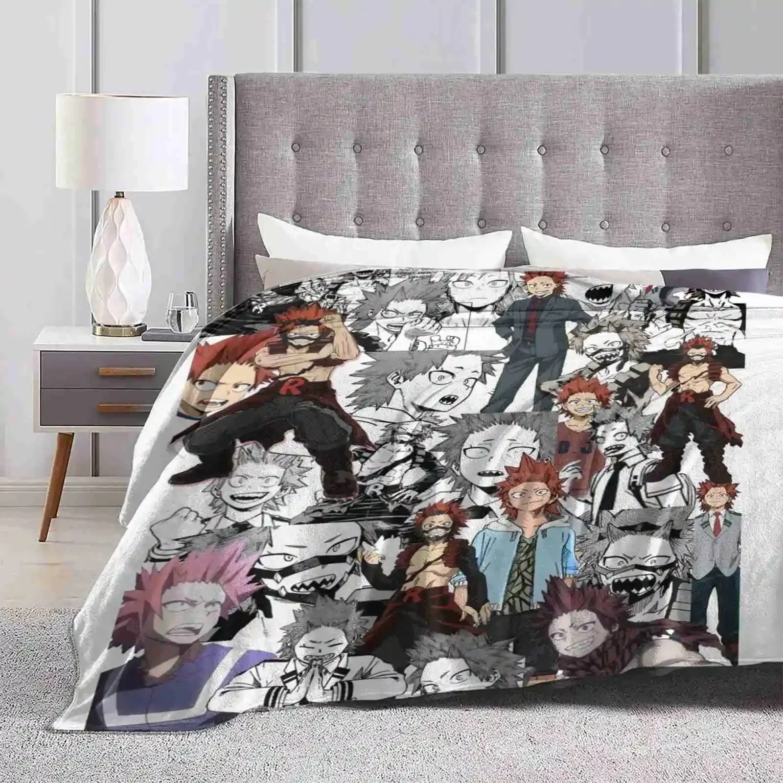 Kirishima Collage Soft Warm Throw Blanket Bnha Boku No Hero Academia Mha Tsuyu Deku Todoroki Toga Bakugou Izuku Midoriya Mina