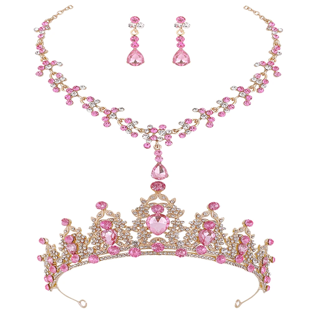 

Earrings Bride Necklace Set Miss Necklaces Rhinestone Wedding Accessories