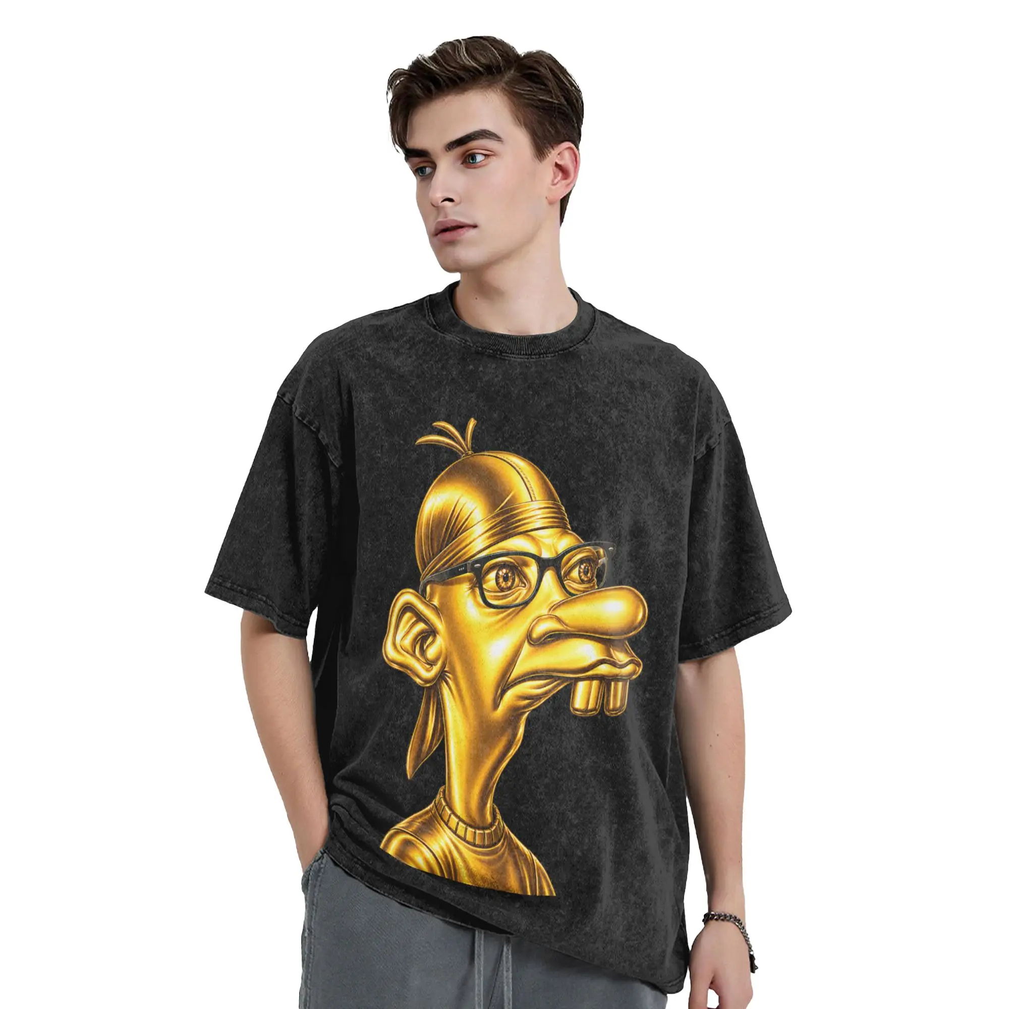 Humor Neegy Meme Funny Internet Brainrot Gen Z Washed T Shirts Streetwear Vintage T-Shirt  Tees for Men Women Oversize Printed