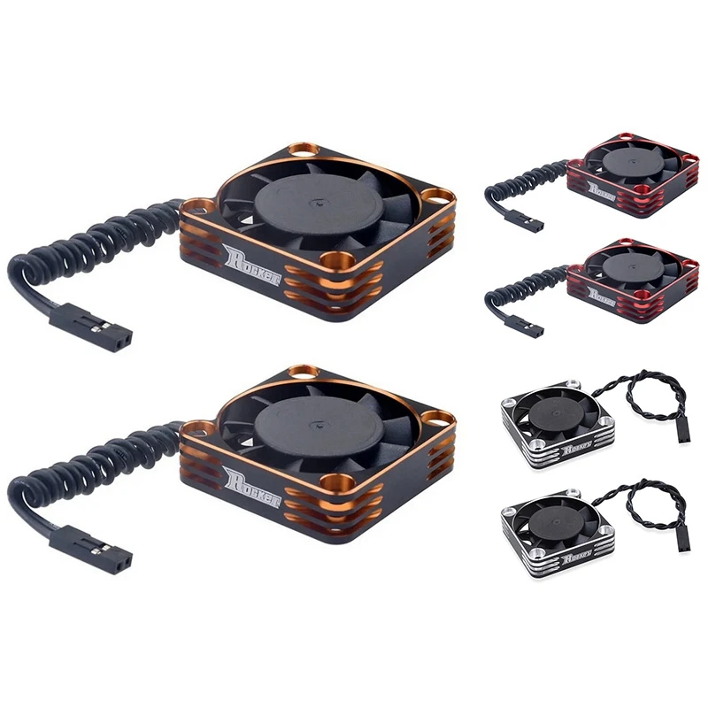 SURPASS HOBBY 2PCS Motor Cooling Fan 40Mm RC Model Heatsink 16000RPM ESC Cooling Fan For 1/10 1/8 RC Car Models