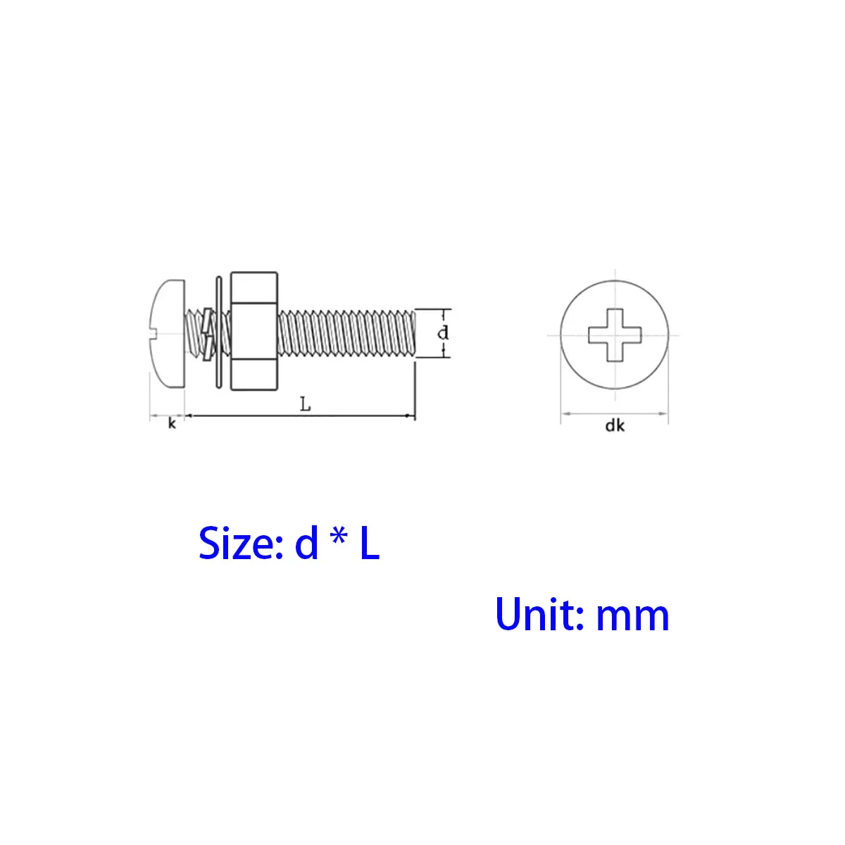 Kreuzförmiges Messing-Muttern-Set mit rundem Kopf