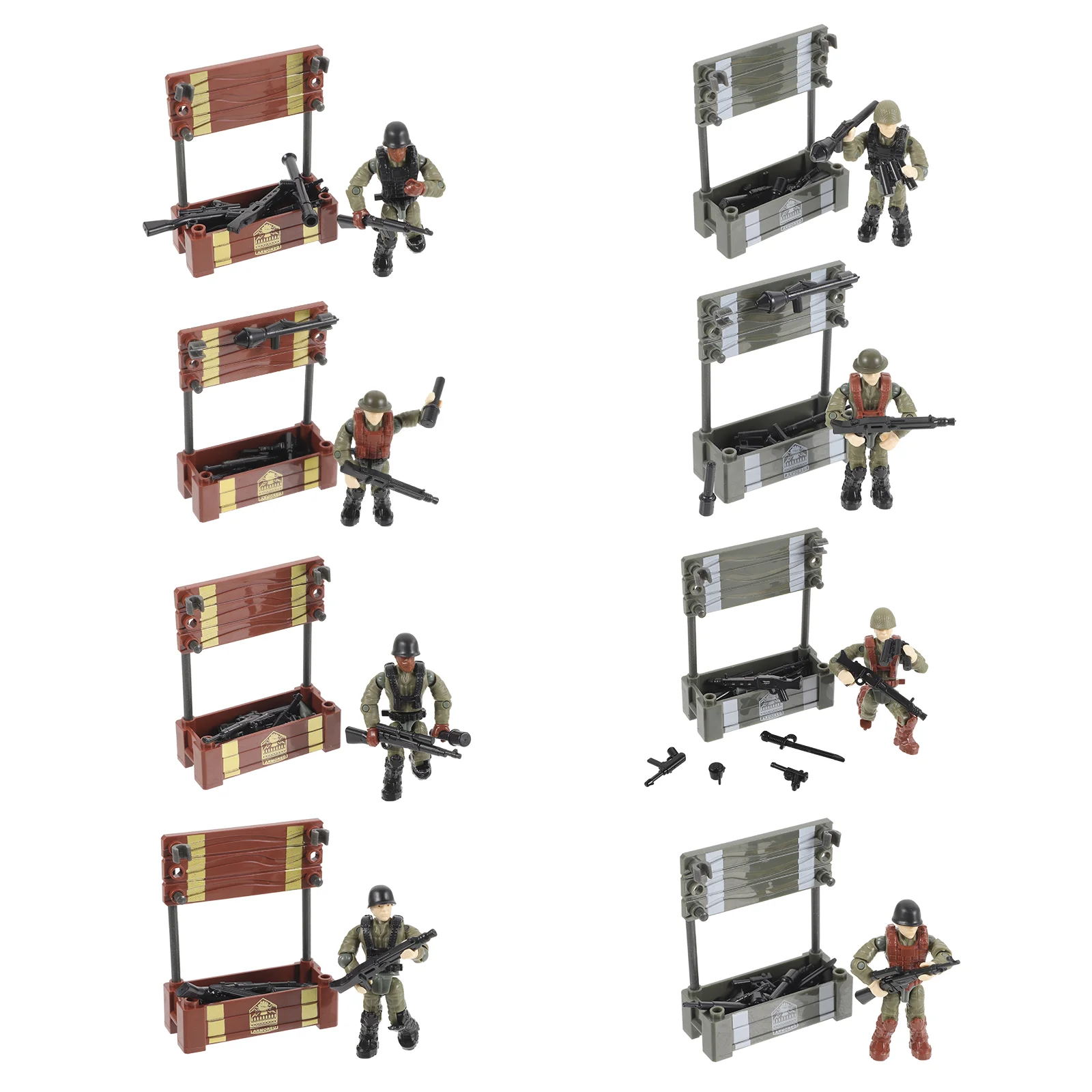 Soldier Molds Small Particle Building Block Scene Assembled Joint Movable Model Ornament Boy Toy Child