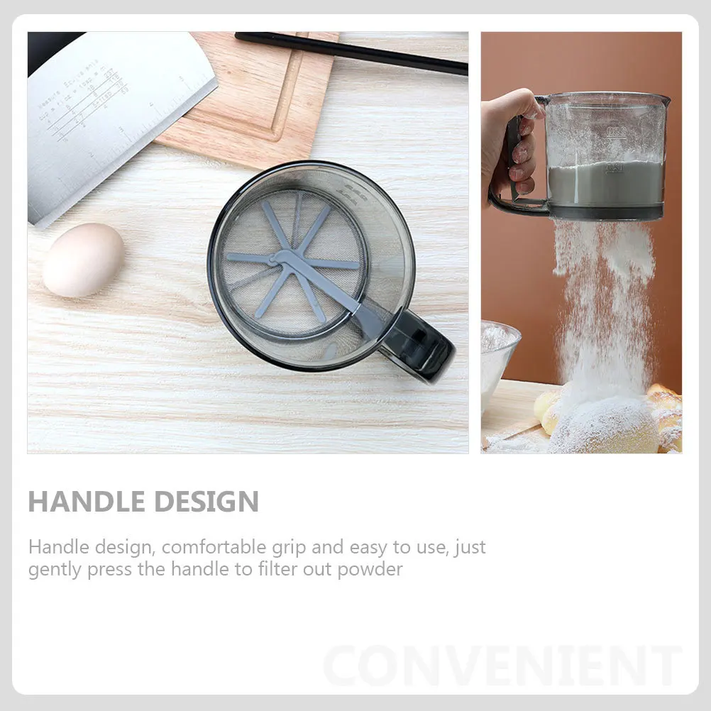 

Semi-Automatic Flour Sifter Cup Portable Handheld Baking Tool For Powdered Sugar Cocoa Almond Flour Kitchen Sieve Strainer