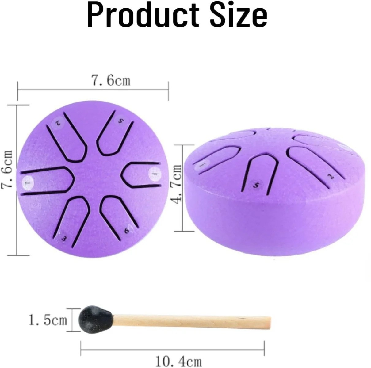 3-Inch 6-Tone Steel Tongue Drum - Mini Handpan Drum with Drumsticks, Beginner-Friendly Percussion Instrument Set
