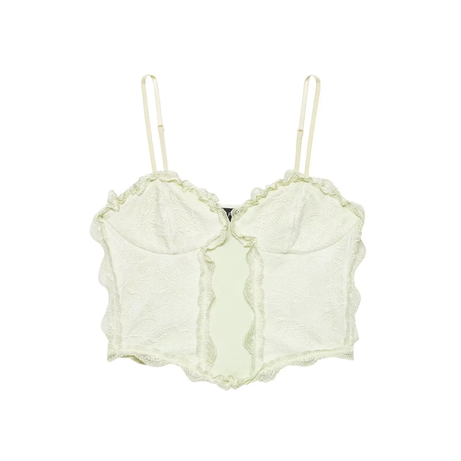 Willshela Women Fashion Solid Backless Lace Patchwork Cropped Tops Vintage Thin Straps V-Neck Female Chic Lady Crop Top