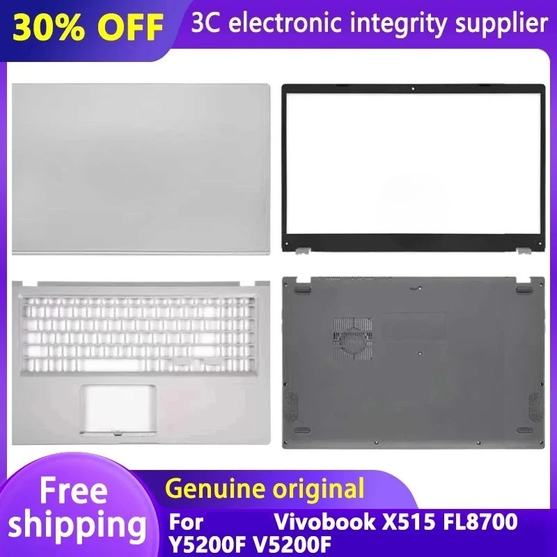 

New For Vivobook X515 FL8700 Y5200F V5200F Laptops LCD Back Cover Front Bezel Palmrest Keyboard Bottom Case Hinges Top Housing