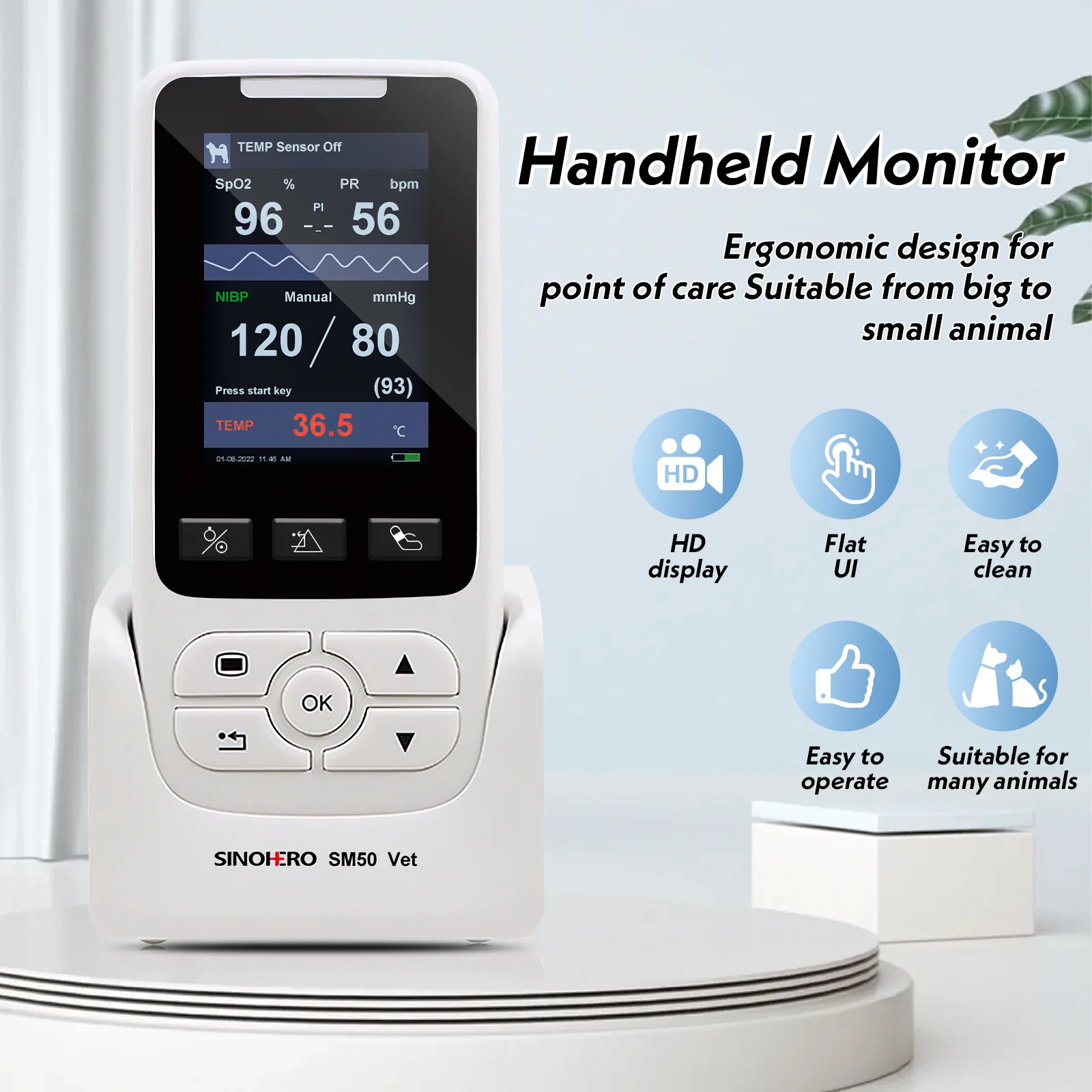 Mexico Warehouse Handheld Vital Signs Monitor Hospital Clinical Portable Rate Patient Monitor SPO2 PR NIBP TEMP Human Pediatric