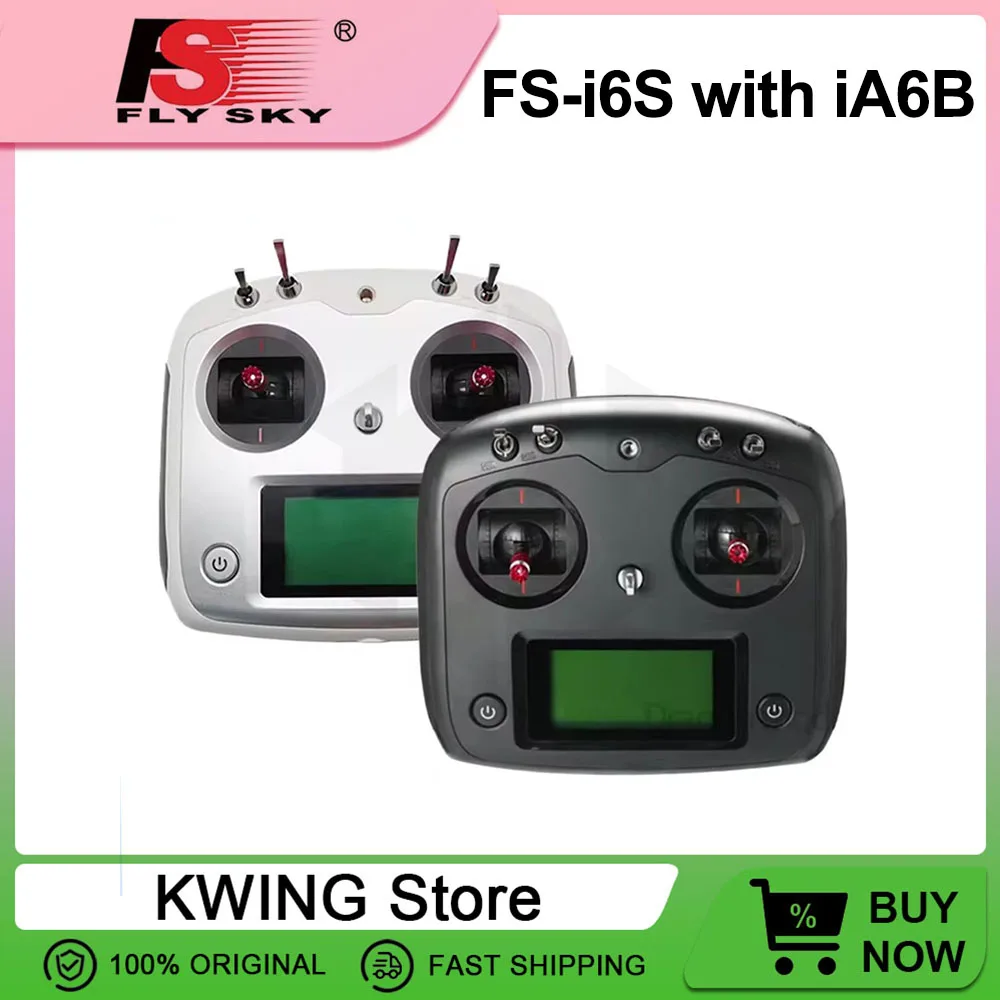 FLYSKY FS-I6S I6S 2.4G 10CH AFHDS 2A Centering Throttle Transmitter with IA6B Receiver for RC Airplane FPV Racing Drones