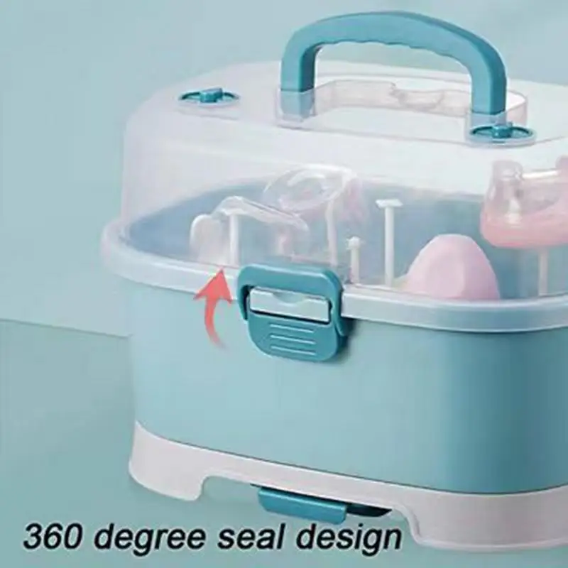 Baby Milk Bottle Storage Organizer Removable Portable Dust Proof Baby Bottle Rack Large Capacity Space Saving Boxes For Nursery