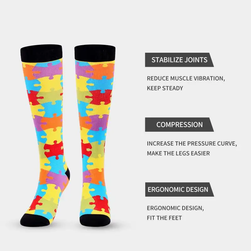 5pair Square Plaid Women Compression Socks Elastic Fitness Running Cycling Fashion Casual Nylon Prevent Varicose Sports Stocking