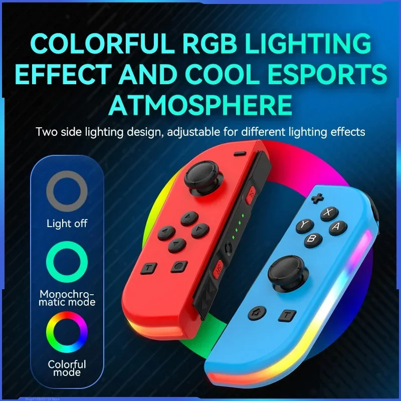 Switch Left And Right Game Controller Rgb Light Wakes Up Vibration Dazzling Body Feeling Joycon Bluetooth Game Controller Gift