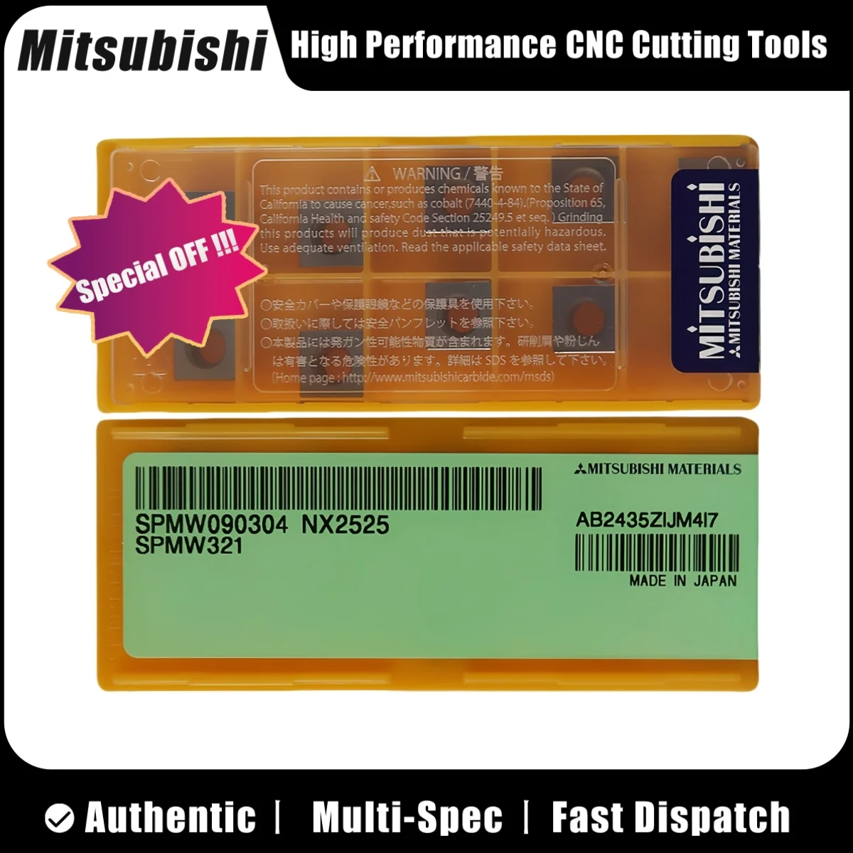 

Оригинальная токарная вставка SPMW SPMW0903 08 VP15TF, 10 шт.