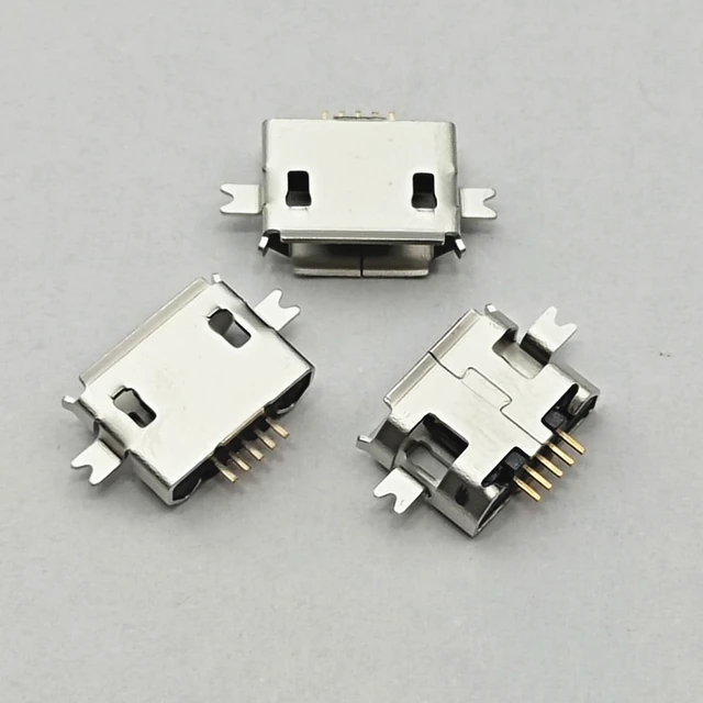 50 szt. Mikro złącze z grubą płytą 1.0 SMD 2 piny Mini USB złącze 5P żeńskie Gniazdo ładowania tabletu Gniazdo ładowania telefonu komórkowego