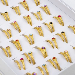 20 Pcs/Lot Snake Eyes Rings For Women Punk Hip Hop Open Adjustable Gold Plated Ring Stainless Steel Zircon Aesthetic Jewelry