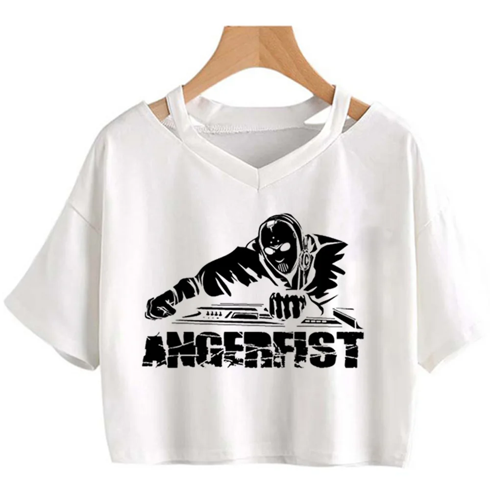 Angerfist t shirt women streetwear summer graphic tshirt female 2000s manga clothes