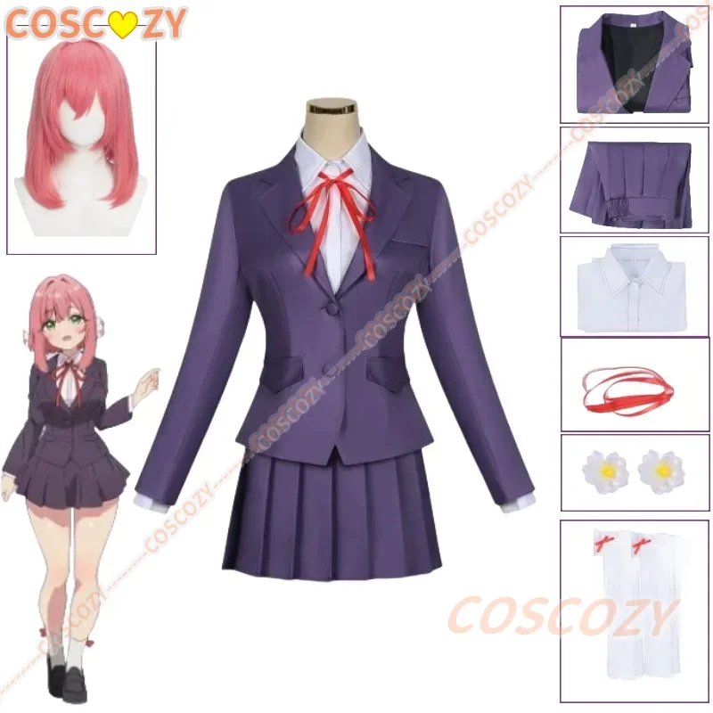 2025 Anime 100 Girlfriends Who Really Love You Hanazono Hakari Cosplay Costumes Wig Disguise Convention Fancy Party Clothes Set