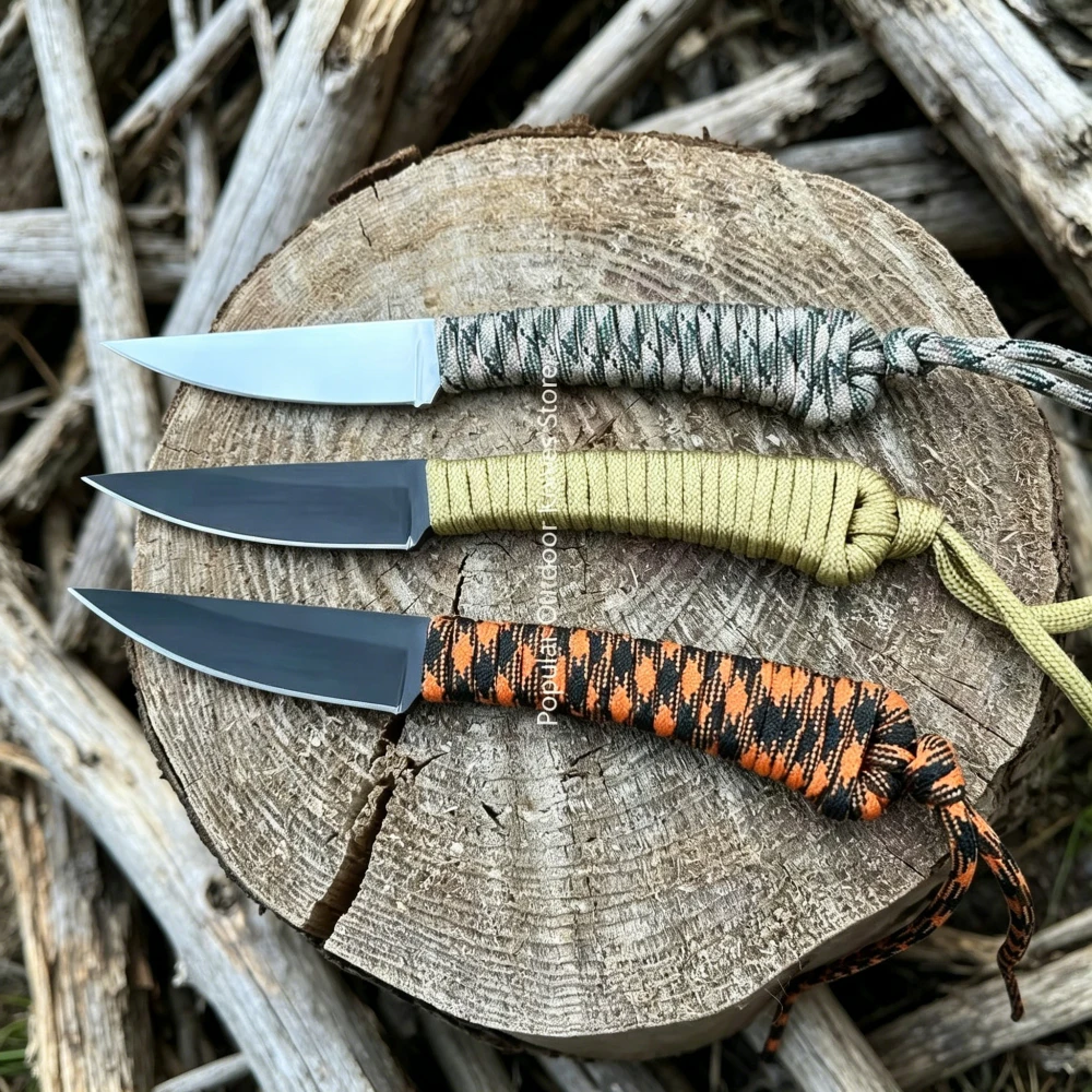 

Outdoor Stainless Steel Fixed Blade Knife Multi-purpose Jungle Adventure Climbing EDC Knives Camping BBQ Fishing Practical Tools