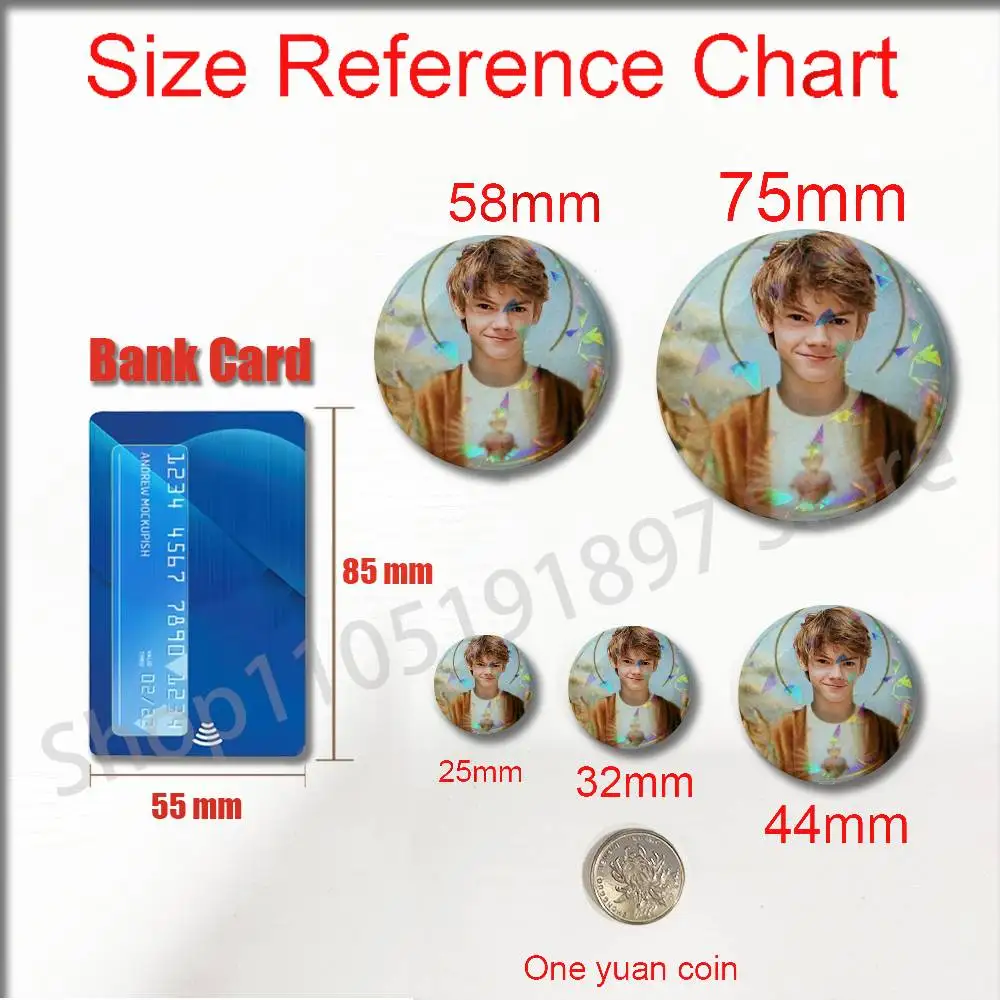 Actor T-Thomas Brodie Sangster Badge For 75mm 25mm 44mm 32mm 58mm Round Pin Brooch Insignia Shell Adornment