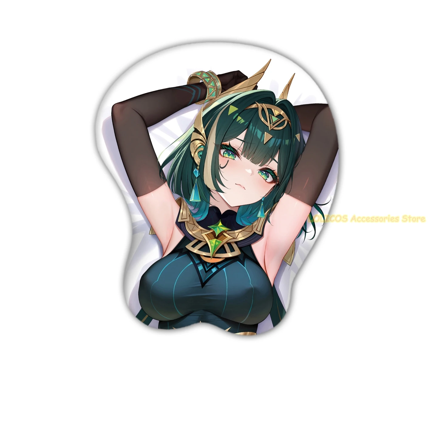 Alas Mouse Gel Silika 3D Kartun Game Nefer Series Genshin Impact Cosplay Anime, Penyangga Pergelangan Tangan Keyboard, Alas Main Desktop, Hadiah