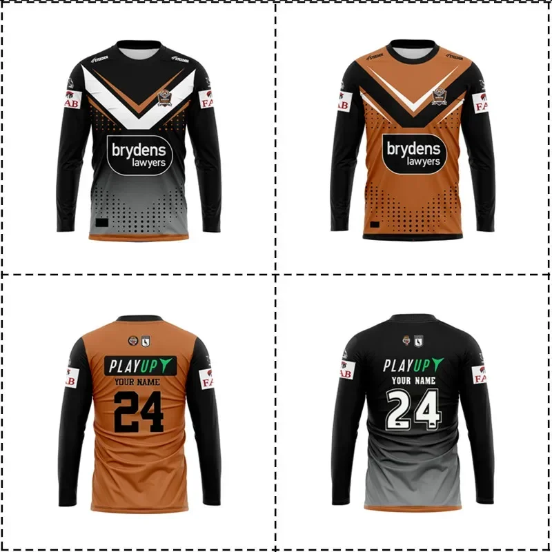 

2024 Wests Tigers Long Sleeve Home / Away Rugby Jersey Size: S-XXXL （Print Custom Name Number）