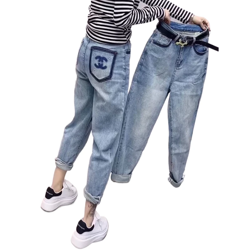 Women\'s Jeans Spring Fall 2024 New Harem Pants Fat Mm High Waist Slim Stretch Women\'s Pants Trend Y2k