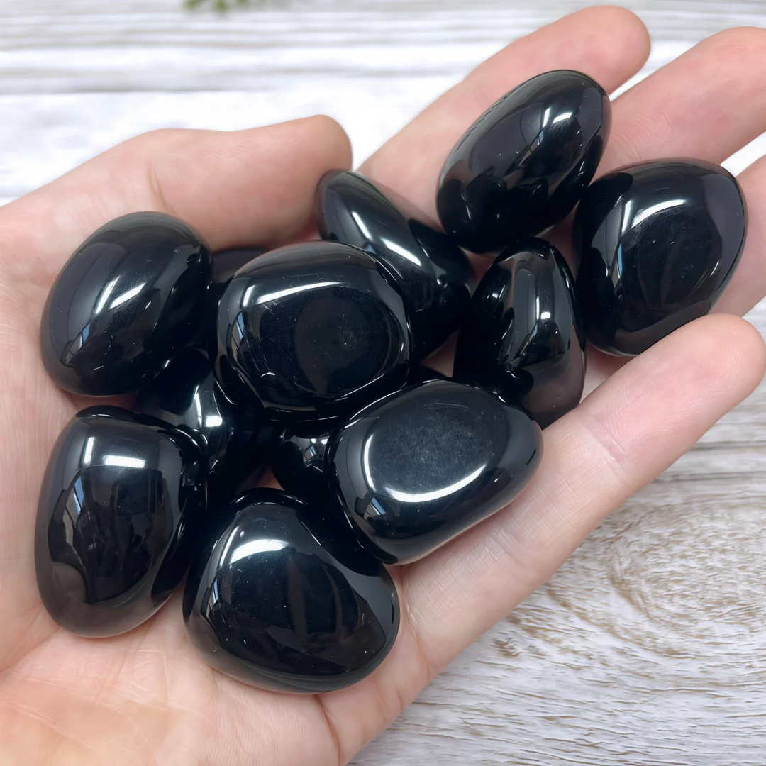 Pierres roulées en obsidienne noire naturelle, 3/5/8 pièces, protection énergétique, cristal Reiki, équilibrage des chakras, méditation, pierres de guérison